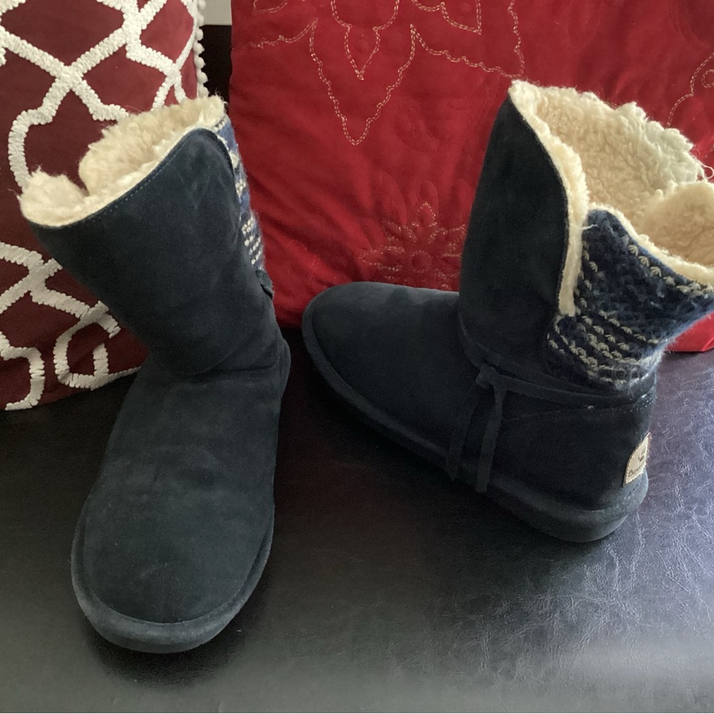 bearpaw genuine suede wool cold weather boots - Picture 2 of 13